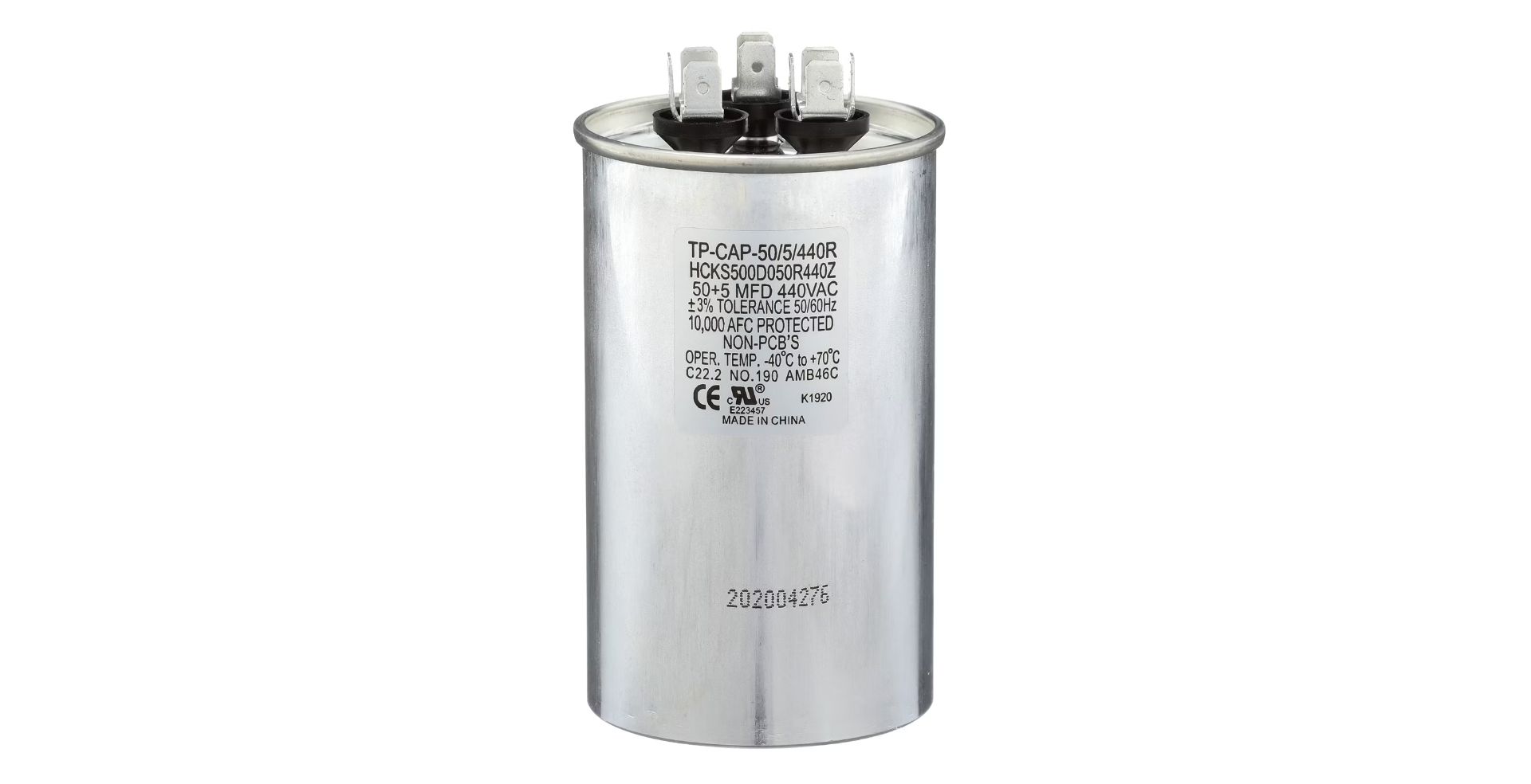 TITAN CAPACITOR HD 35+5MFD, 440/370V,Rnd - Straps